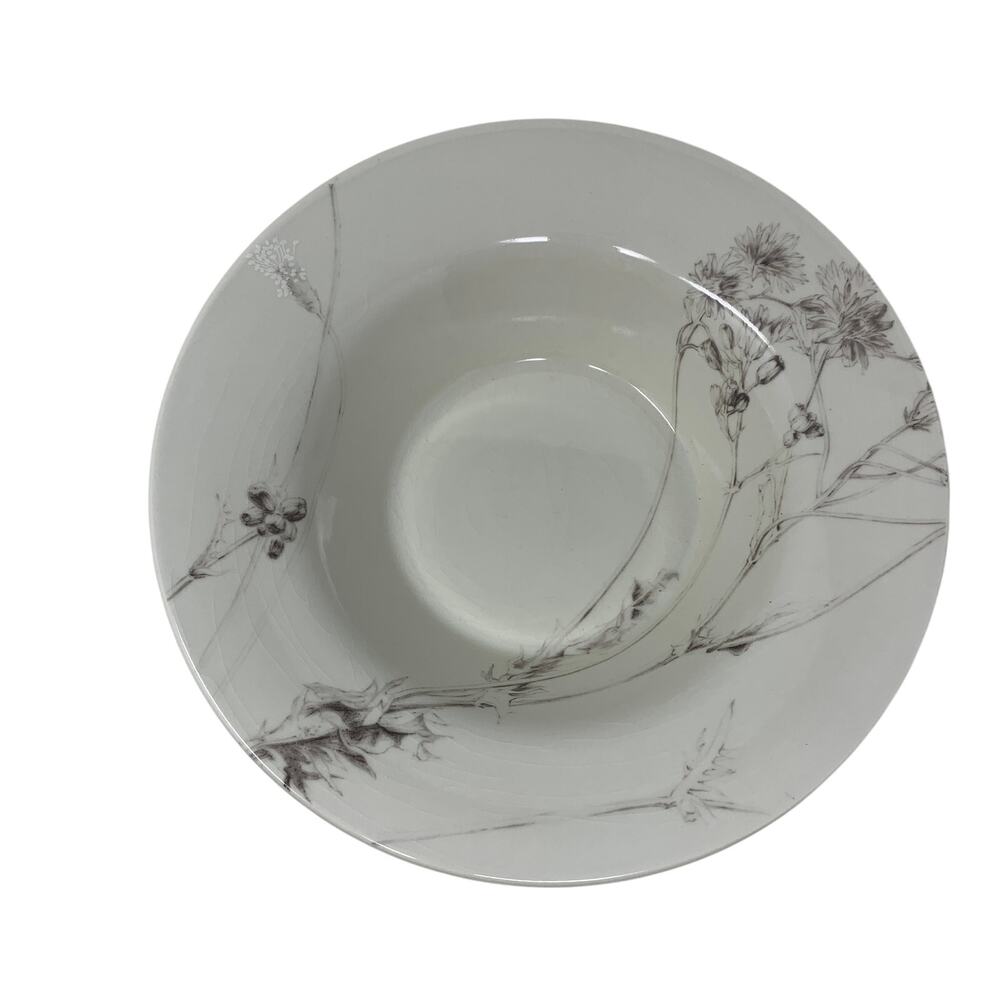 Calvin Klein Thistle Rimmed Soup Bowl 10.75" Swid Powell Pasta Salad White *FLAW